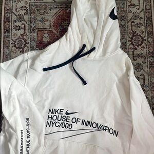 Nike White Hoodie with Black Accents